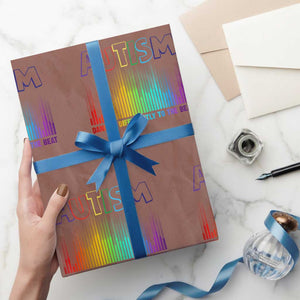 Autism Awareness Wrapping Paper Roll Autism Dancing Differently To The Beat TS11 Mocha Print Your Wear