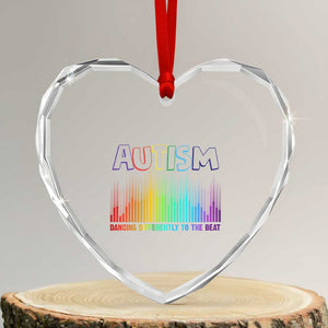 Autism Awareness Heart Crystal Glass Ornament Autism Dancing Differently To The Beat TS11 Transparent Glass 3'' Heart Print Your Wear