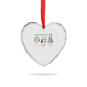 Autism Didn't Stop Einstein Mozart Newton Heart Crystal Glass Ornament Autism Awareness TS11 Print Your Wear