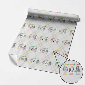 Autism Didn't Stop Einstein Mozart Newton Wrapping Paper Roll Autism Awareness TS11 Christmas Plaid Print Your Wear