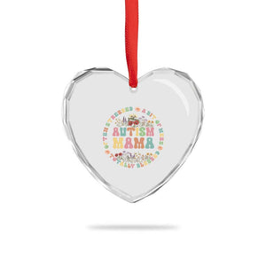 Autism Mama Heart Crystal Glass Ornament Totally Blessed Often Stressed A Bit Of A Mess TS02 Print Your Wear