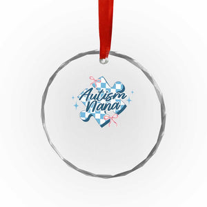 Autism Nana Coquette Puzzle Piece Pink Bow Crystal Glass Ornament TS11 Print Your Wear