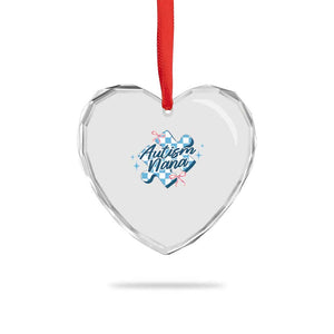 Autism Nana Coquette Puzzle Piece Pink Bow Heart Crystal Glass Ornament TS11 Print Your Wear