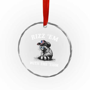 Autism Racoon Cowboy Crystal Glass Ornament Rizz Em With The Tism TS02 Print Your Wear