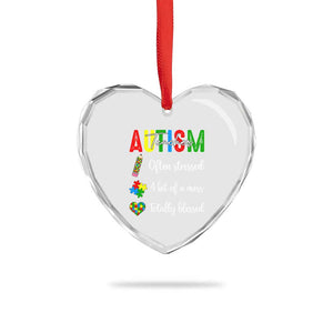 Autism Support Educator Heart Crystal Glass Ornament Often Stressed A Bit Of A Mess Totally Blessed