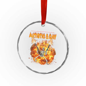 Autistic And Gay Skeleton Explosion Crystal Glass Ornament TS10 Print Your Wear