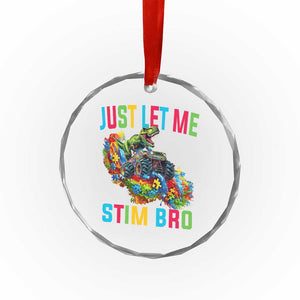 Autistic Dino Rex Driving Monster Truck Crystal Glass Ornament Autism Is My Superpower TS02 Print Your Wear