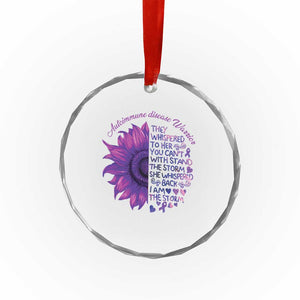 Autoimmune Disease Awereness Crystal Glass Ornament I Am The Storm Purple Ribbon TS10 Print Your Wear