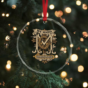 Ave Maria Crystal Glass Ornament Gratia Plena Blessed Mother Mary Hail TS09 Print Your Wear