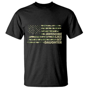 Awesome Like My Daughter Parents' Day Camo American Flag T Shirt TS02 Dark Heather Printyourwear