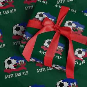 Ayiti Ann Ale Haiti Soccer Wrapping Paper Roll Haitian Football Fan Pride Flag Graphic Caribbean Sports
