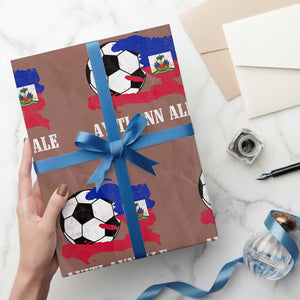 Ayiti Ann Ale Haiti Soccer Wrapping Paper Roll Haitian Football Fan Pride Flag Graphic Caribbean Sports