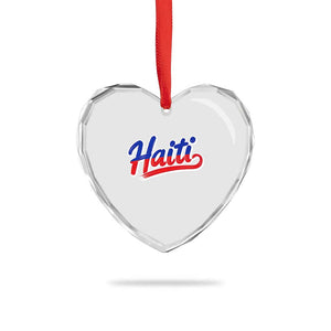 Ayiti Cheri Haiti Pride Gift For Proud Haitians Heart Crystal Glass Ornament