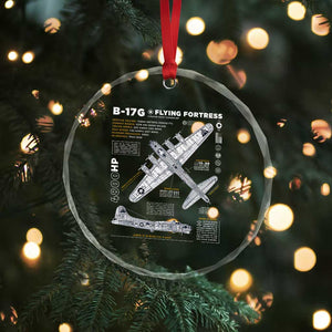 B-17 Flying Fortress Crystal Glass Ornament WW2 B-17G Bomber Vintage Aviation TS02 Print Your Wear
