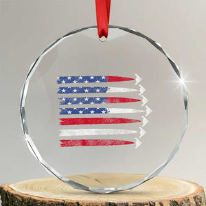 B2 Spirit Crystal Glass Ornament B-2 Stealth Bomber Aircraft American Flag Patriotic TS10 Transparent Glass 3'' Circle Print Your Wear