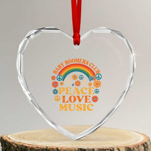 Baby Boomers Generation Heart Crystal Glass Ornament Peace Love Music 60s Hippe TS10 Transparent Glass 3'' Heart Print Your Wear