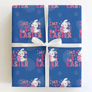 Baby First Easter Wrapping Paper Roll Cute Newborn Gift Bunny Rabbit TS10 Royal Blue Print Your Wear
