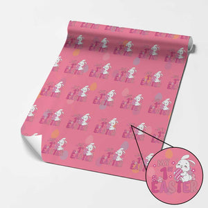 Baby First Easter Wrapping Paper Roll Cute Newborn Gift Bunny Rabbit TS10 Pink Print Your Wear