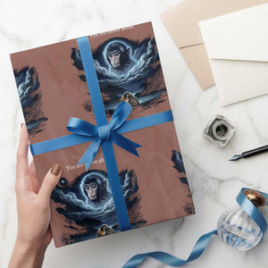 Baby Monkey Punch Wrapping Paper Roll You Are Never Alone Brave TS14 Mocha Print Your Wear