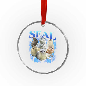Baby Seals Crystal Glass Ornament Retro Sea Dog Bootleg Vintage Graphic 90s TS10 Print Your Wear