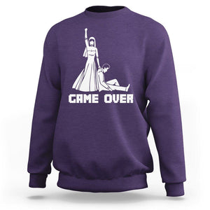 Bachelor Party Sweatshirt Game Over TS02 Purple Printyourwear