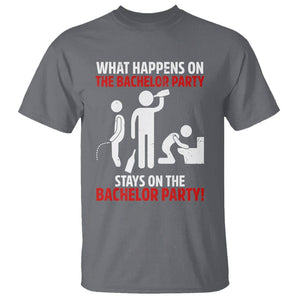 Bachelor Party T Shirt What Happens On The Bachelor Party Stays On The Bachelor Party TS02 Charcoal Printyourwear