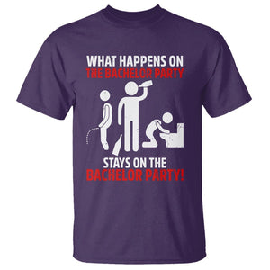 Bachelor Party T Shirt What Happens On The Bachelor Party Stays On The Bachelor Party TS02 Purple Printyourwear