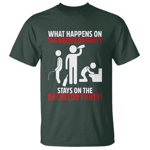 Bachelor Party T Shirt What Happens On The Bachelor Party Stays On The Bachelor Party TS02 Dark Forest Green Printyourwear