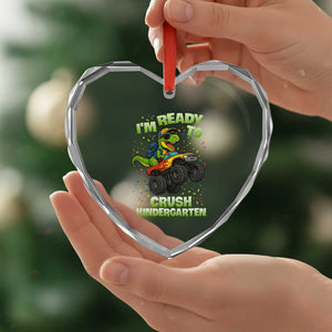 Back To School Boy Dinosaur Heart Crystal Glass Ornament I Am Ready To Crush Kindergarten TS14 Print Your Wear