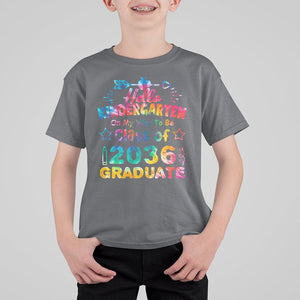 Hello Kindergarten T Shirt For Kid On My Way To Be Class Of 2036 Graduate 1st Day Of School TS02 Charcoal Printyourwear
