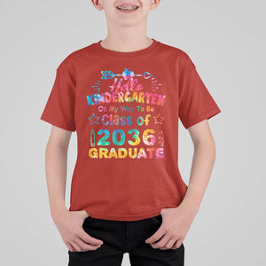Hello Kindergarten T Shirt For Kid On My Way To Be Class Of 2036 Graduate 1st Day Of School TS02 Red Printyourwear