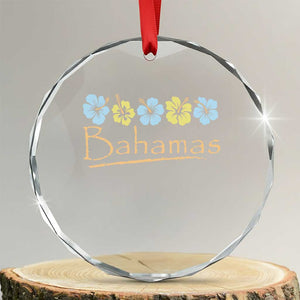 Bahamas Crystal Glass Ornament Hibiscus Flower Summer Beachy Vacation TS10 Transparent Glass 3'' Circle Print Your Wear