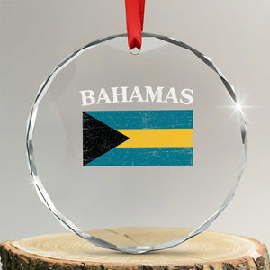 Bahamas Flag Crystal Glass Ornament Retro Vintage Bahamian Gifts TS10 Transparent Glass 3'' Circle Print Your Wear
