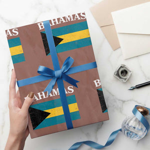 Bahamas Flag Wrapping Paper Roll Retro Vintage Bahamian Gifts TS10 Mocha Print Your Wear