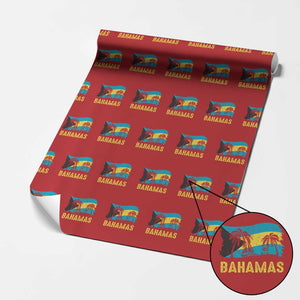 Bahamas Flag Wrapping Paper Roll Tropical Island Palm Trees Bahamian Gifts TS10 Red Print Your Wear
