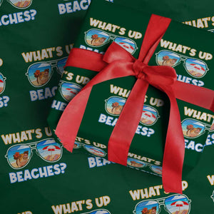Bahamas Swimming Pigs Wrapping Paper Roll Pig Swim Caribbean Beach Summer Vacation TS10 Green Print Your Wear