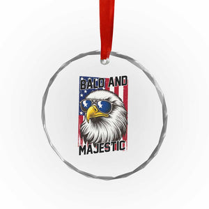 Bald and Majestic Crystal Glass Ornament Patriotic Bald Eagle 4th Of July TS14 Print Your Wear