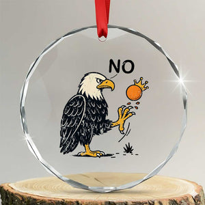 Bald Eagle No Kings In America Crystal Glass Ornament No Orange We The People Patriotic Political Statement TS02 Transparent Glass 3'' Circle Print Your Wear