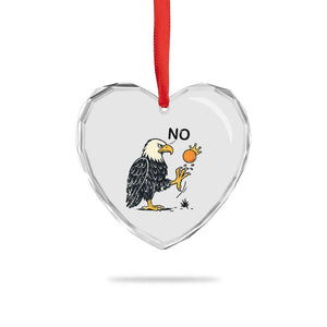 Bald Eagle No Kings In America Heart Crystal Glass Ornament No Orange We The People Patriotic Political Statement TS02 Print Your Wear
