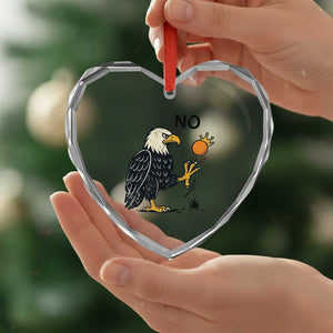 Bald Eagle No Kings In America Heart Crystal Glass Ornament No Orange We The People Patriotic Political Statement TS02 Print Your Wear