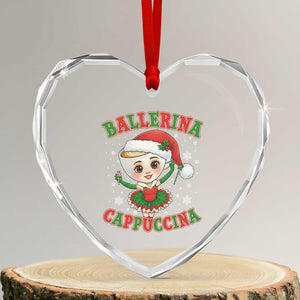 Ballerina Cappuccina Heart Crystal Glass Ornament Funny Italian Brainrot Meme Christmas Gift TS12 Transparent Glass 3'' Heart Print Your Wear