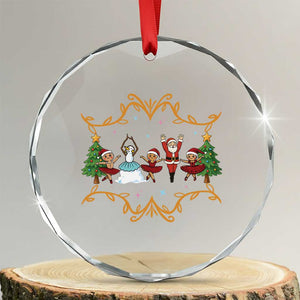 Ballet Lover Xmas Crystal Glass Ornament Funny Gingerbread Santa Snowman Dance TS12 Transparent Glass 3'' Circle Print Your Wear