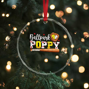 Ballpark Poppy Baseball and Softball Grandpa Crystal Glass Ornament Sports Grandfather Game Day Birthday Gifts