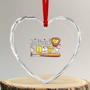 Ballpark Poppy Baseball and Softball Grandpa Heart Crystal Glass Ornament Sports Grandfather Game Day Birthday Gifts