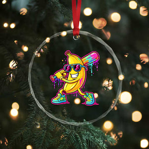Banana Baseball Drip Crystal Glass Ornament Funny Baseball Drip Ice Cream Kids Youth Boys TS10 Print Your Wear