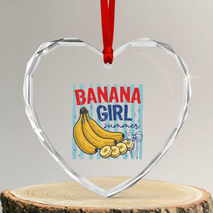 Banana Girl Summer Heart Crystal Glass Ornament Summer Fruit Beach Vacation TS14 Transparent Glass 3'' Heart Print Your Wear