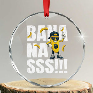 Banana Lovers Crystal Glass Ornament Funny Bananas Vintage Style TS10 Transparent Glass 3'' Circle Print Your Wear