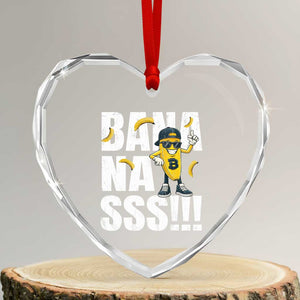 Banana Lovers Heart Crystal Glass Ornament Funny Bananas Vintage Style TS10 Transparent Glass 3'' Heart Print Your Wear