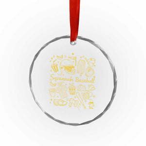 Bananas Baseball Crystal Glass Ornament Cute Trendy Banana Baseball Game Day Doodle TS10 Print Your Wear