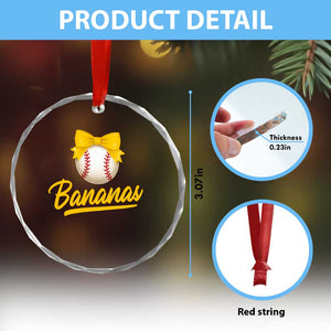 Bananas Coquette Bow Crystal Glass Ornament Banana Retro Popular Fruit Humor Cute Girls Kids TS10 Print Your Wear